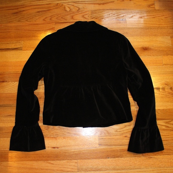 WOMENS RIVET G-III BLACK VELVET JACKET BLAZER M * - Picture 2 of 8